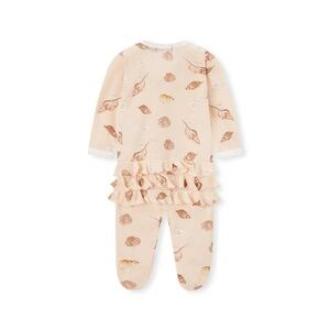 NWT MilkBarn Seashells Bamboo Ruffle Zipper Romper Bamboo 2 Way Zipper Onesie